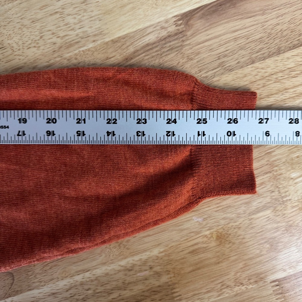 Brooks Brothers Mens Large Orange Merino Wool Blend Stretch Crewneck Sweater - Picture 5 of 6